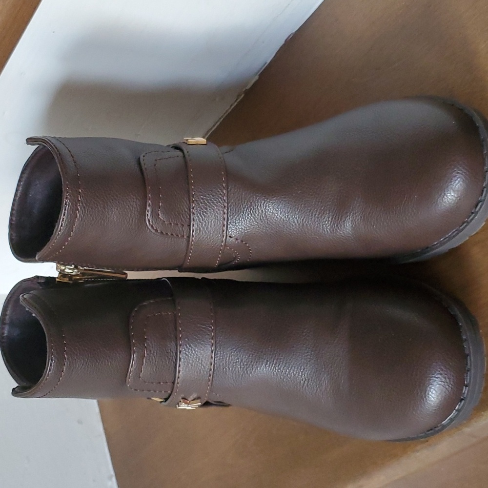 Michael Kors Fulton Brown Leather Harness Biker Bootie Size 3 ! Brand new - Picture 3 of 4